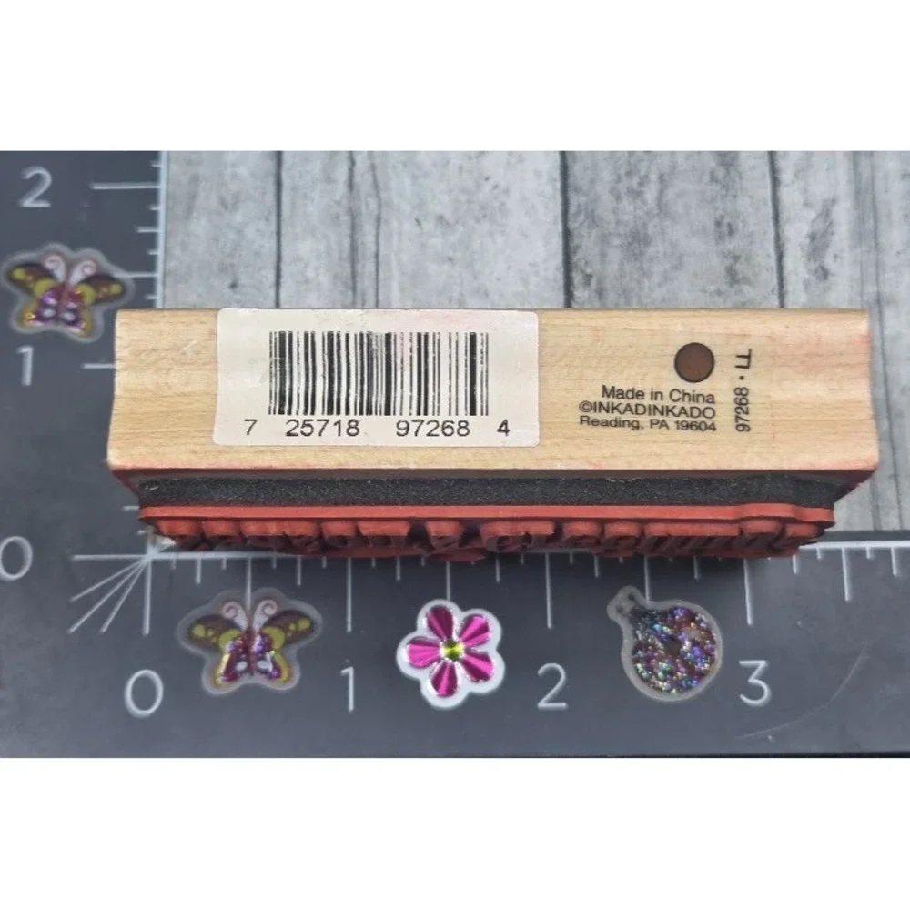 Inkadinkado Season's Greetings 97268 Christmas Rubber Stamp Wood #M104